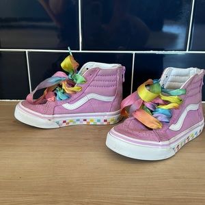 Toddler vans girls size 10.5 with rainbow laces